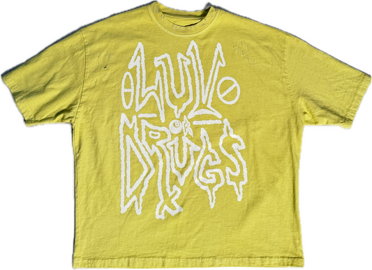 LUVORDRUGS T SHIRT “ HONEY MUSTARD “ SIZE LARGE