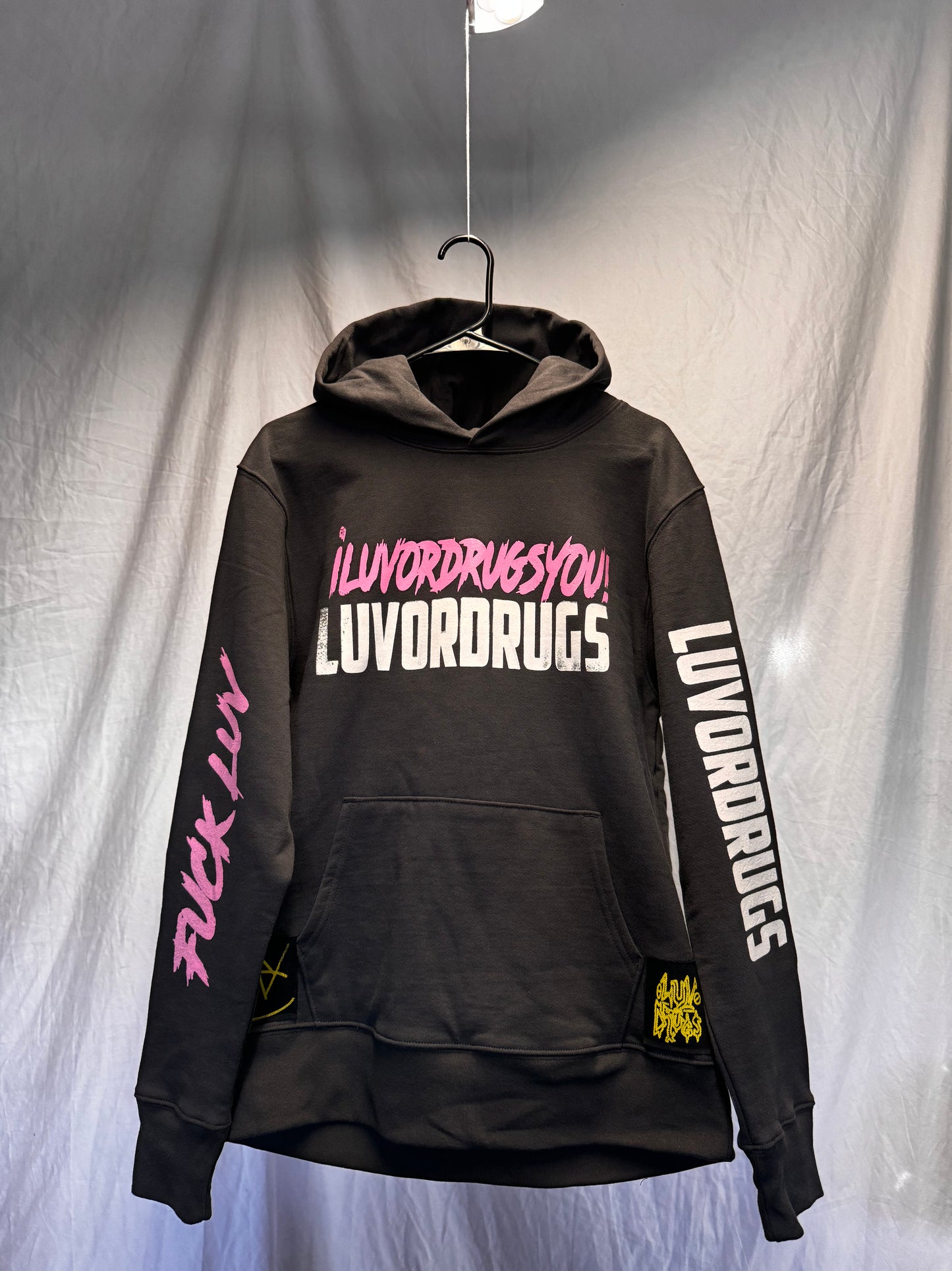 iLUVORDRUGSYOU/FUCK LUV LUVORDRUGS HEAVY HOODIE ASH GREY