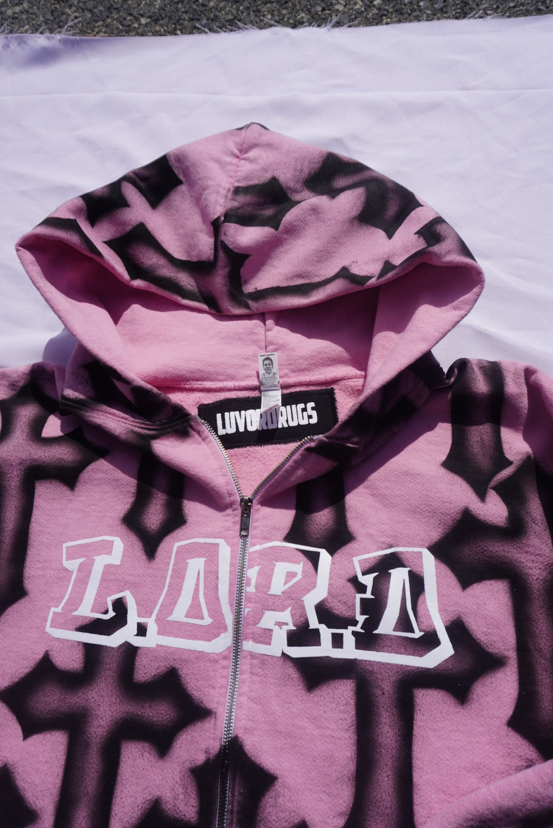 LUVORDRUGS “L.OR.D” Airbrushed Gothic Cross KAYC ‘25 Jacket