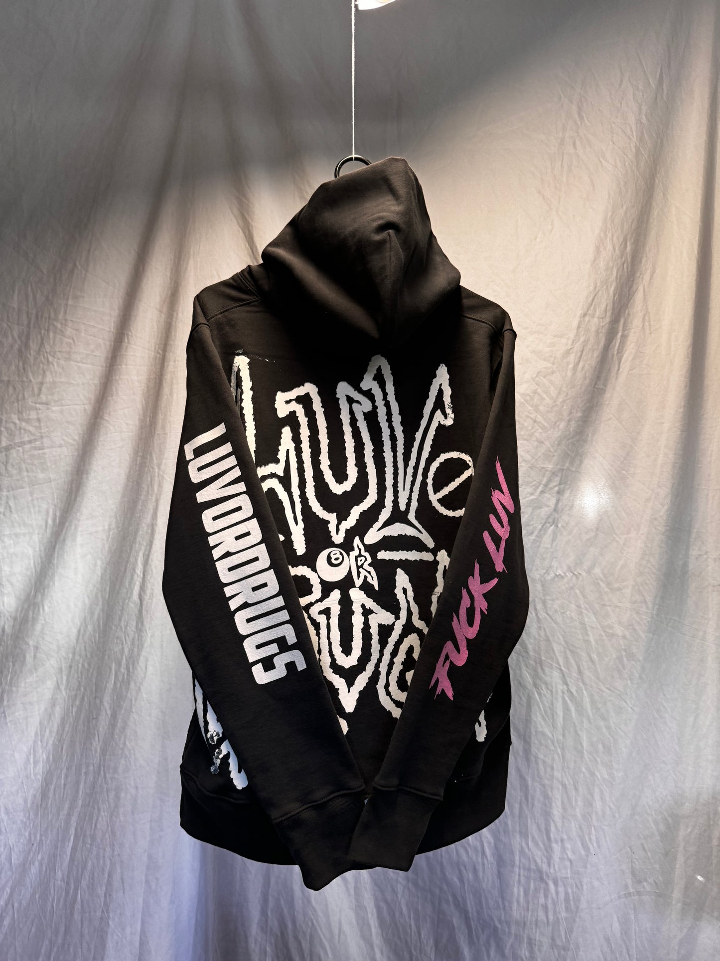 iLUVORDRUGSYOU/FUCK LUV LUVORDRUGS HEAVY HOODIE ASH GREY