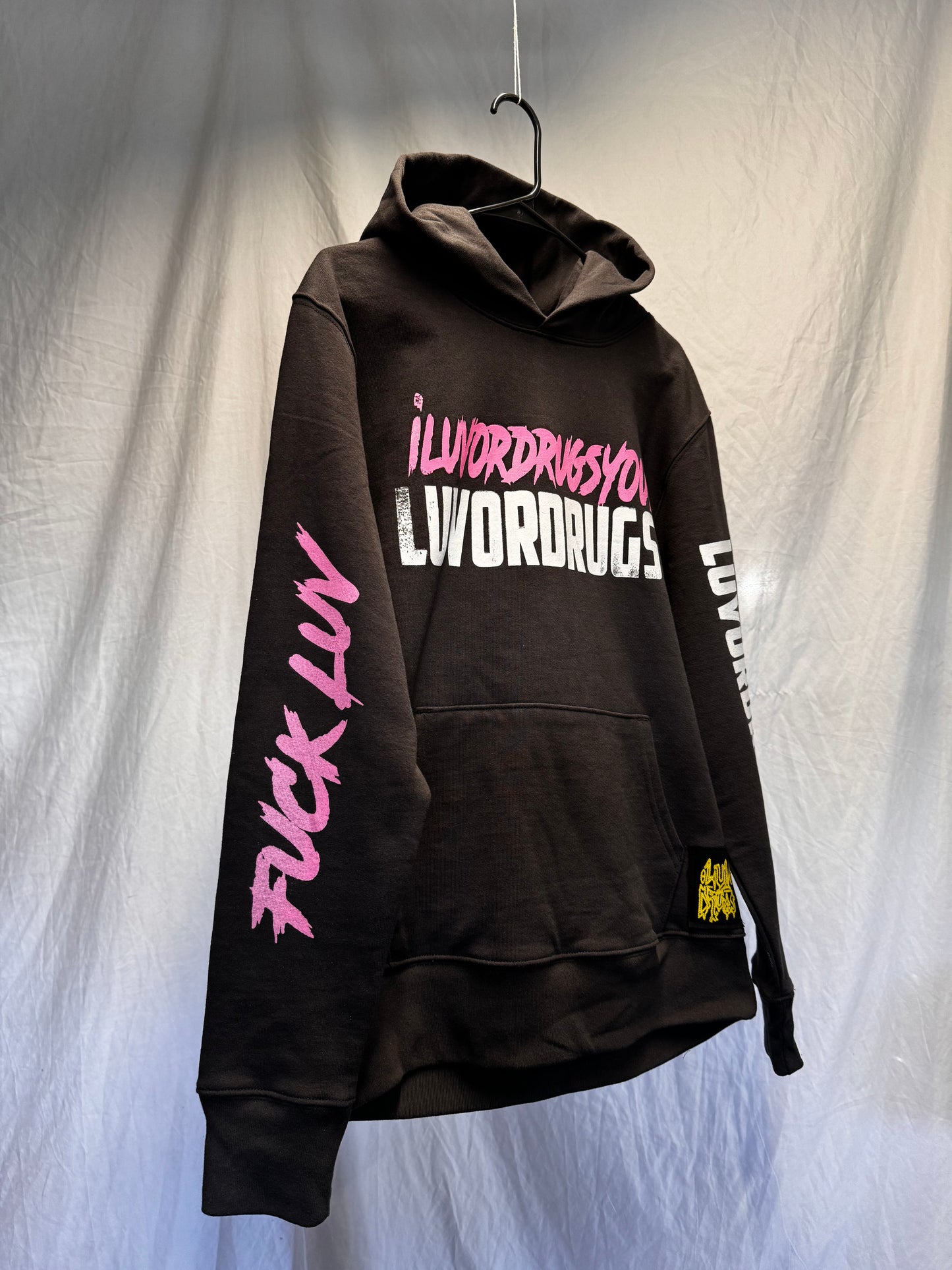 iLUVORDRUGSYOU/FUCK LUV LUVORDRUGS HEAVY HOODIE ASH GREY